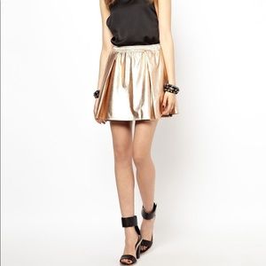 Rose Gold Metallic BCBGeneration Skirt with Pocket